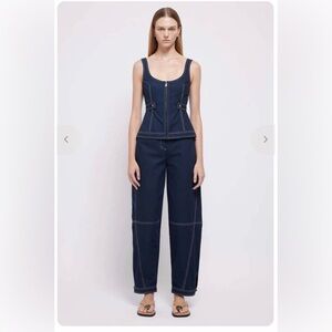 SIMKHAI Dolce Sleeveless Zip Top Sz 8 & SIMKHAI Kairi Curved Leg Pant Sz 10